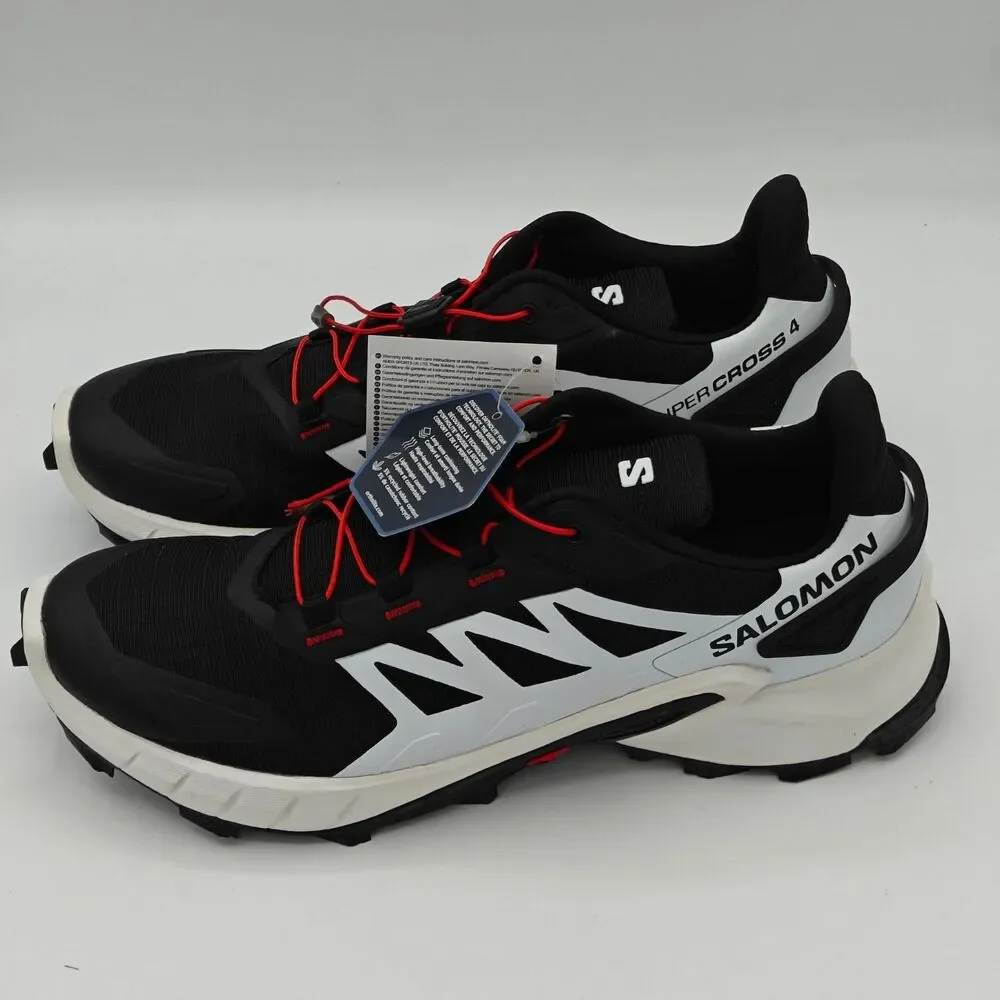Salomon Supercross 4 Trail Running Shoes Men’s Black White Red Size US 9 Hiking